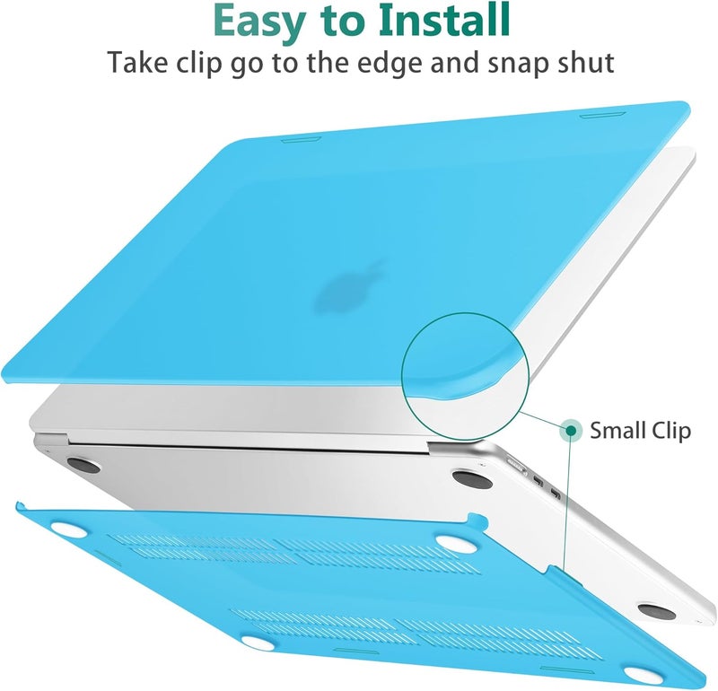 May Chen غطاء لجهاز MacBook Air 13.6 بوصة 2025 2024 2023 2022 إصدار A3240 M4 A3113 M3 A2681، غطاء صلب بلاستيكي لجهاز MacBook Air 13.6" مع شاشة Retina يناسب Touch ID، أزرق غير لامع - Image 5